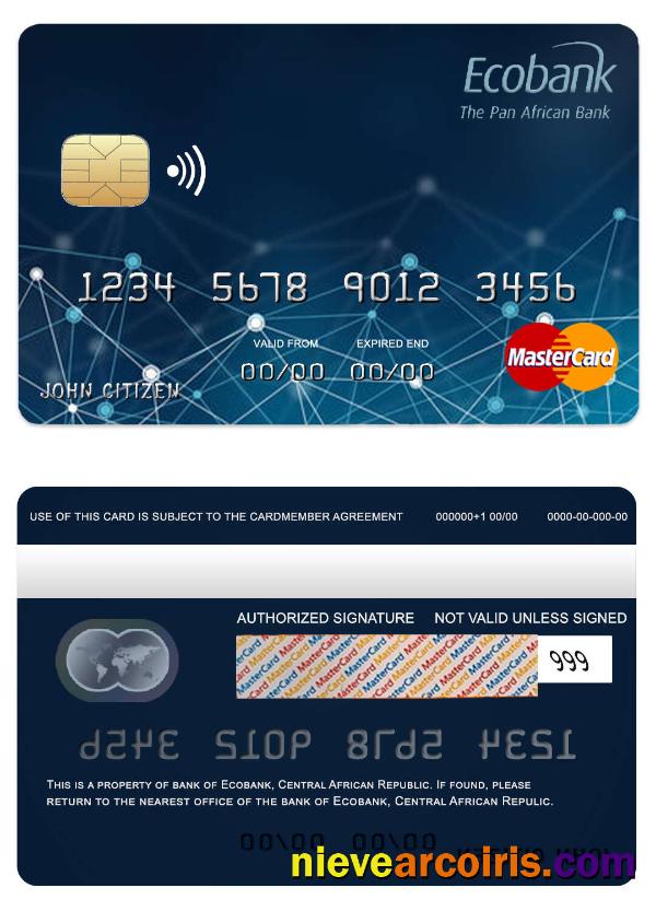 Central African Republic Ecobank  bank mastercard